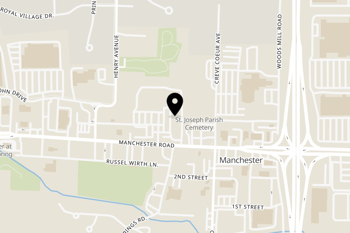 Map showing the location of OnTheBun on 14339 Manchester Rd in Manchester